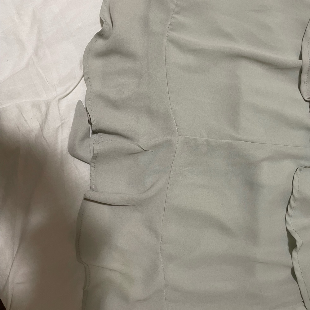 Light Sage Dress with Tie Around Waist - Picture 4 of 4